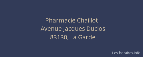Pharmacie Chaillot