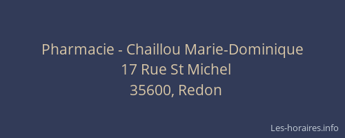 Pharmacie - Chaillou Marie-Dominique