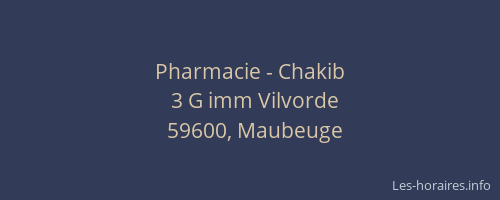 Pharmacie - Chakib