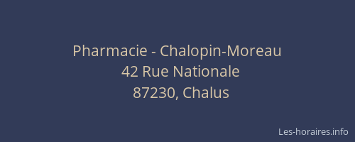 Pharmacie - Chalopin-Moreau