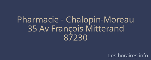 Pharmacie - Chalopin-Moreau
