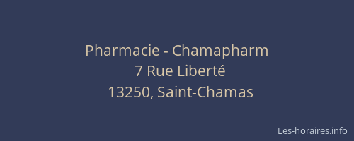 Pharmacie - Chamapharm