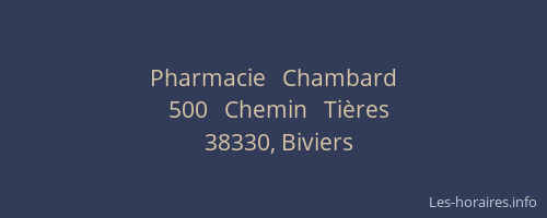 Pharmacie   Chambard