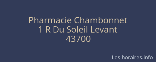 Pharmacie Chambonnet