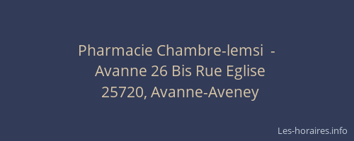Pharmacie Chambre-lemsi  -