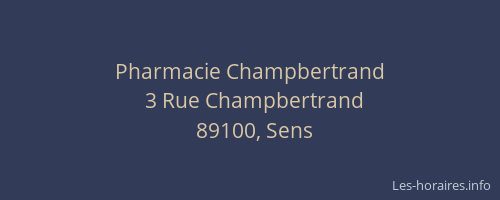 Pharmacie Champbertrand