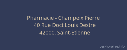 Pharmacie - Champeix Pierre