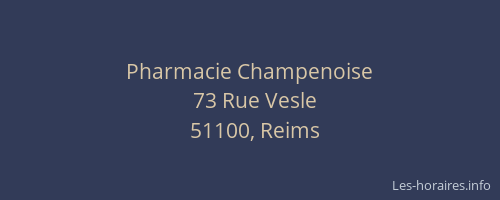 Pharmacie Champenoise