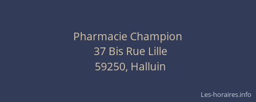 Pharmacie Champion