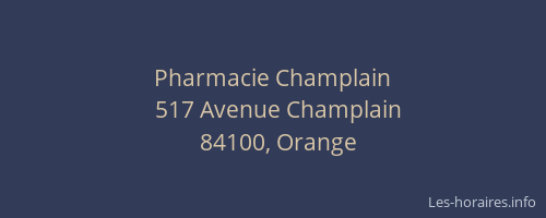 Pharmacie Champlain