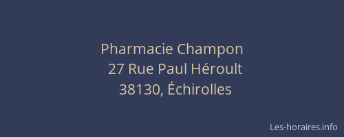 Pharmacie Champon