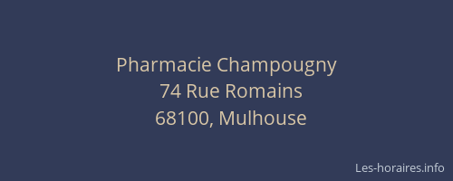 Pharmacie Champougny