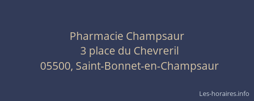 Pharmacie Champsaur