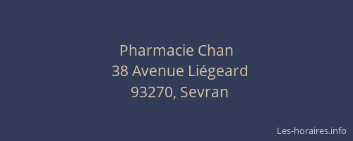 Pharmacie Chan