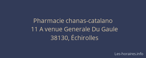 Pharmacie chanas-catalano