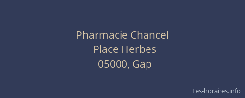 Pharmacie Chancel