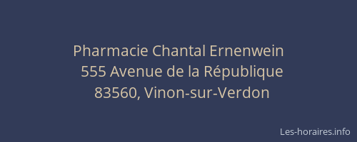 Pharmacie Chantal Ernenwein