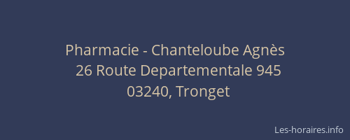 Pharmacie - Chanteloube Agnès