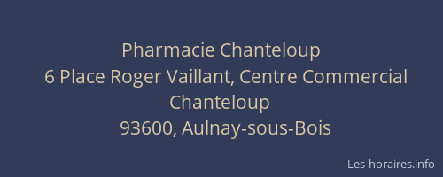 Pharmacie Chanteloup