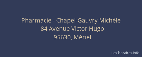 Pharmacie - Chapel-Gauvry Michèle