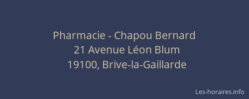 Pharmacie - Chapou Bernard