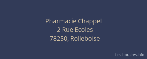 Pharmacie Chappel