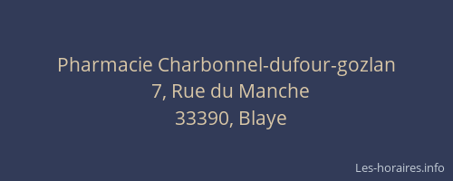 Pharmacie Charbonnel-dufour-gozlan