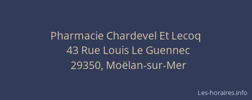 Pharmacie Chardevel Et Lecoq
