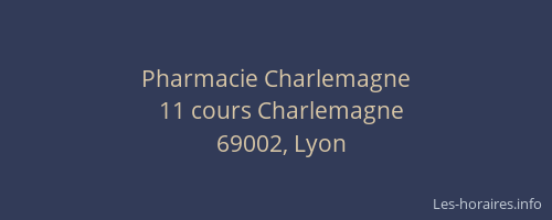 Pharmacie Charlemagne