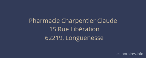 Pharmacie Charpentier Claude