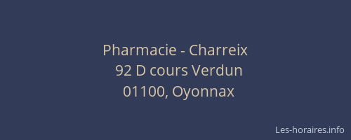 Pharmacie - Charreix
