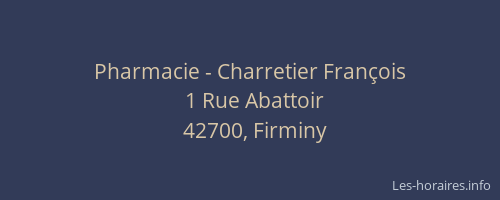 Pharmacie - Charretier François