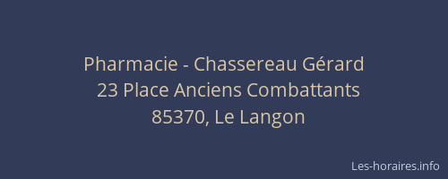 Pharmacie - Chassereau Gérard