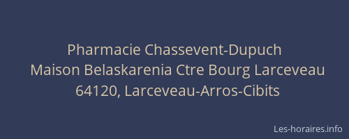 Pharmacie Chassevent-Dupuch