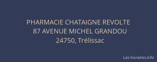 PHARMACIE CHATAIGNE REVOLTE