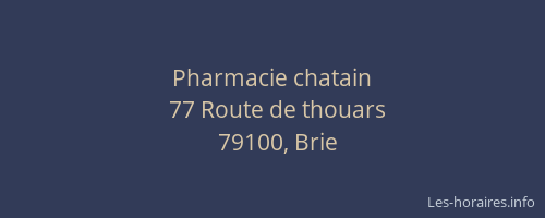 Pharmacie chatain