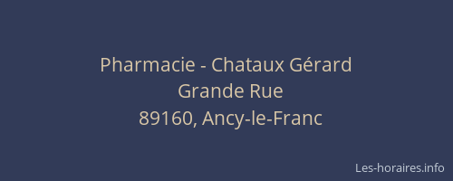 Pharmacie - Chataux Gérard