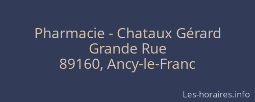 Pharmacie - Chataux Gérard