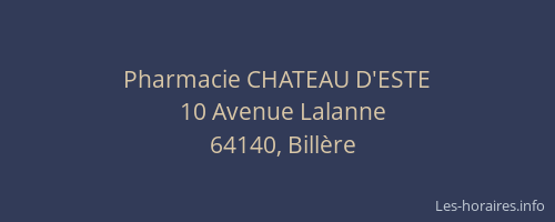 Pharmacie CHATEAU D'ESTE
