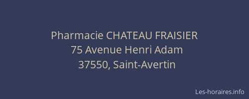 Pharmacie CHATEAU FRAISIER