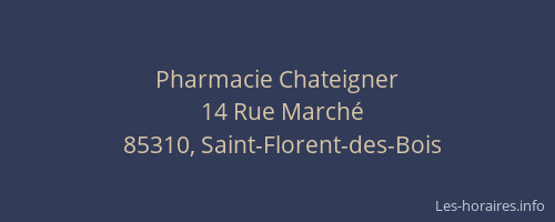 Pharmacie Chateigner