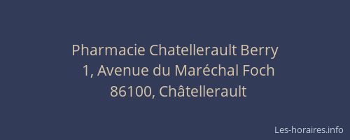 Pharmacie Chatellerault Berry