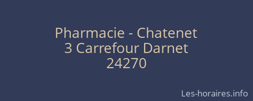 Pharmacie - Chatenet