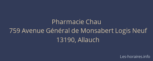 Pharmacie Chau