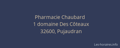 Pharmacie Chaubard