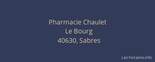 Pharmacie Chaulet