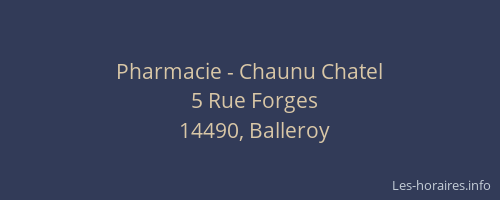 Pharmacie - Chaunu Chatel