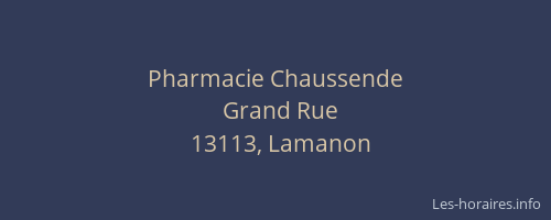 Pharmacie Chaussende