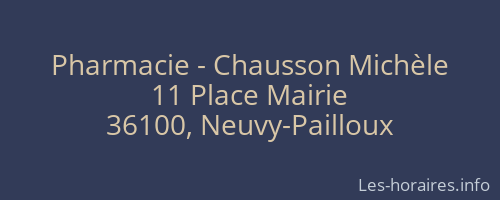 Pharmacie - Chausson Michèle