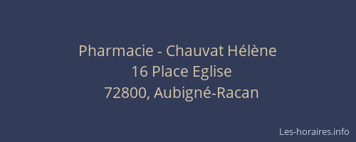 Pharmacie - Chauvat H&eacute;l&egrave;ne